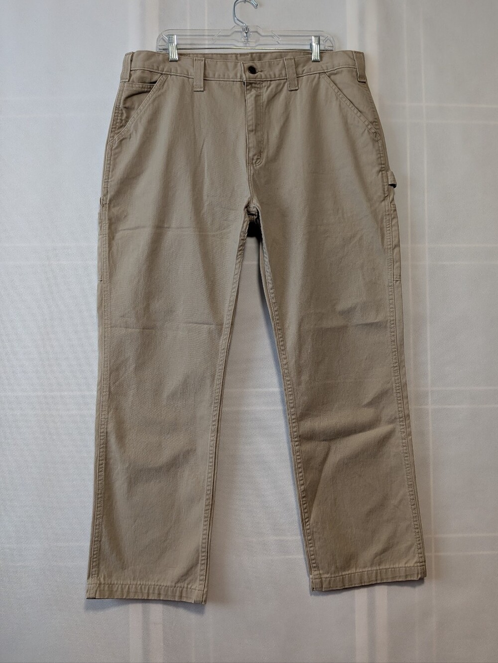 Carhartt Men's Relaxed Fit carpenter or utility work pants in a tan Size 38X32
